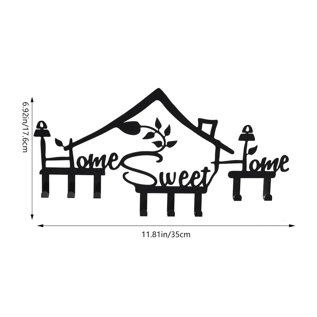 Metal Wall Mounted Coat Rack – Modern ‘Home Sweet Home
