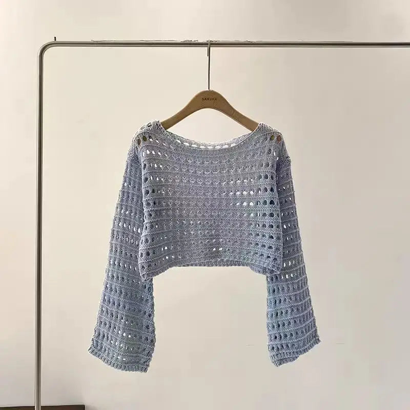 Crochet Knit Beach Top | Women’s Boho Summer Cover Up
