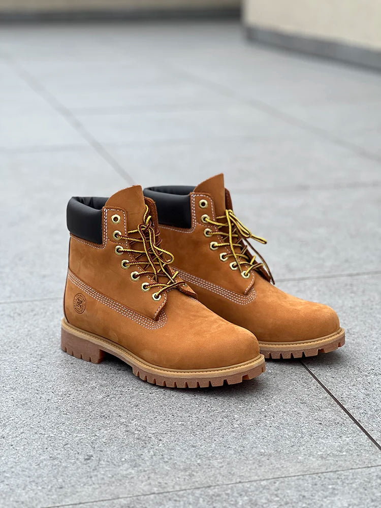 Men’s Genuine Leather Outdoor Boots | 2025 Casual Waterproof Shoes
