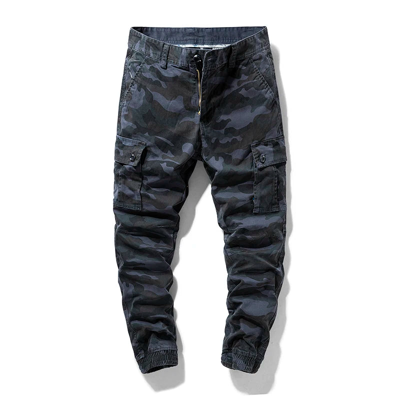 Men’s Camo Cargo Hiking Pants | Outdoor Cotton Camouflage Work Joggers