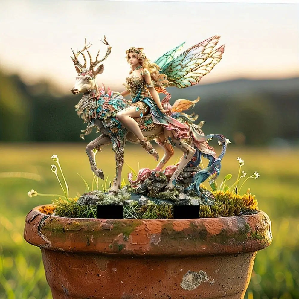 Micro Landscapes Acrylic Fairy Mini Figurine Cute Artificial Garden Floor Plugs Waterproof Creative Garden Stake Flower Pot