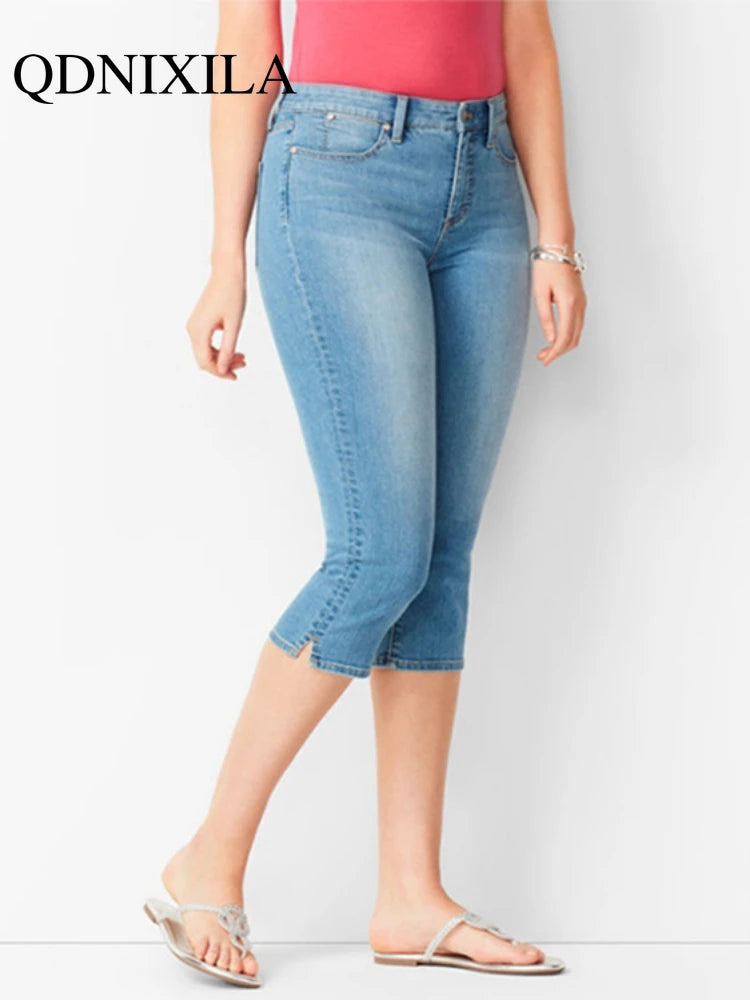 Black Cropped Skinny Jeans | Women’s High Waist Denim