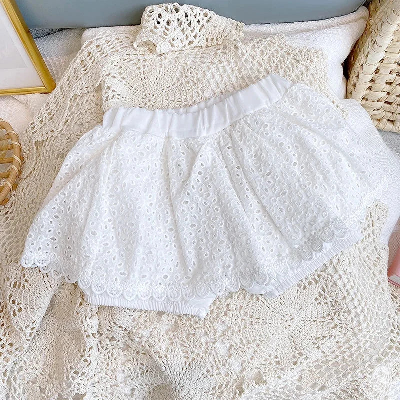 2025 Korean Kids Summer Set | Cotton Halter Vest & Denim Shorts