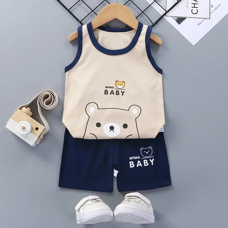 Kids Summer Clothing Set | Cotton Vest