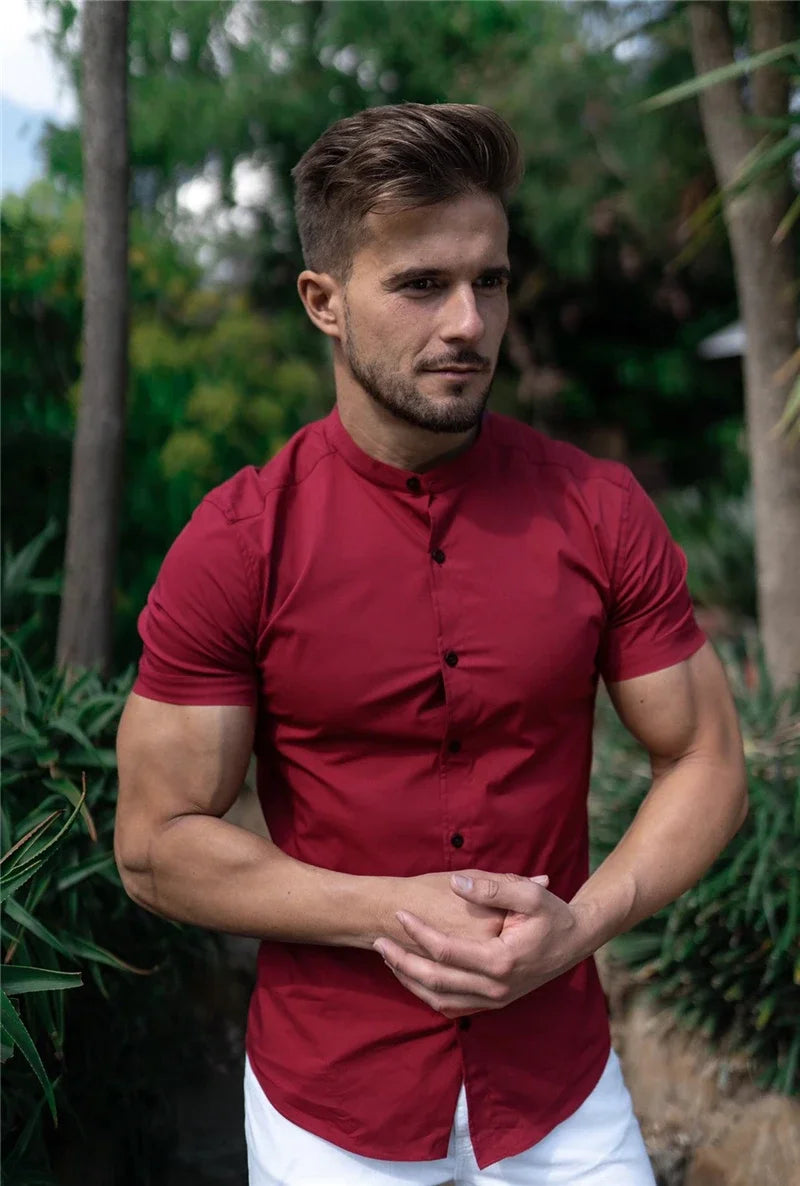 Men’s Slim Fit Short Sleeve Shirt | Summer Dress
