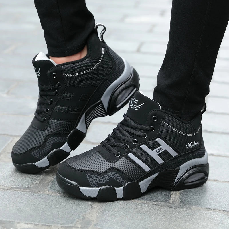 Men’s Winter PU Leather Boots | Waterproof Warm Trekking Sneakers