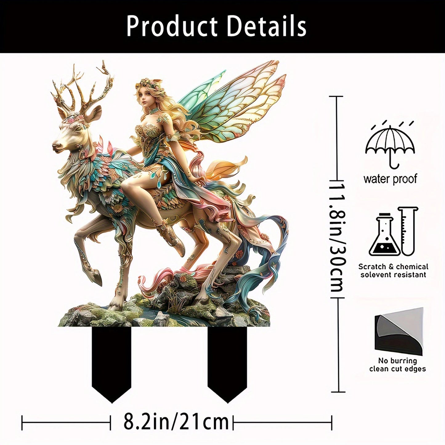 Fairy Garden Stakes Garden 2D Acrylic fairy Stakes Flower fairy outdoor ground plug Garden fairy ground plug for Yards Patio