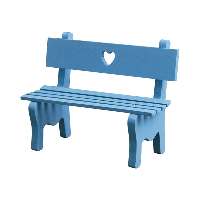 Mini Bench Miniature Fairy Garden Figurines DIY Craft Micro Landscape Dollhouse Wood Statue Home Decoration Sculptures Garten