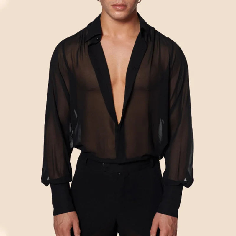 Men’s Mesh See-Through Shirt | Lightweight Fashion