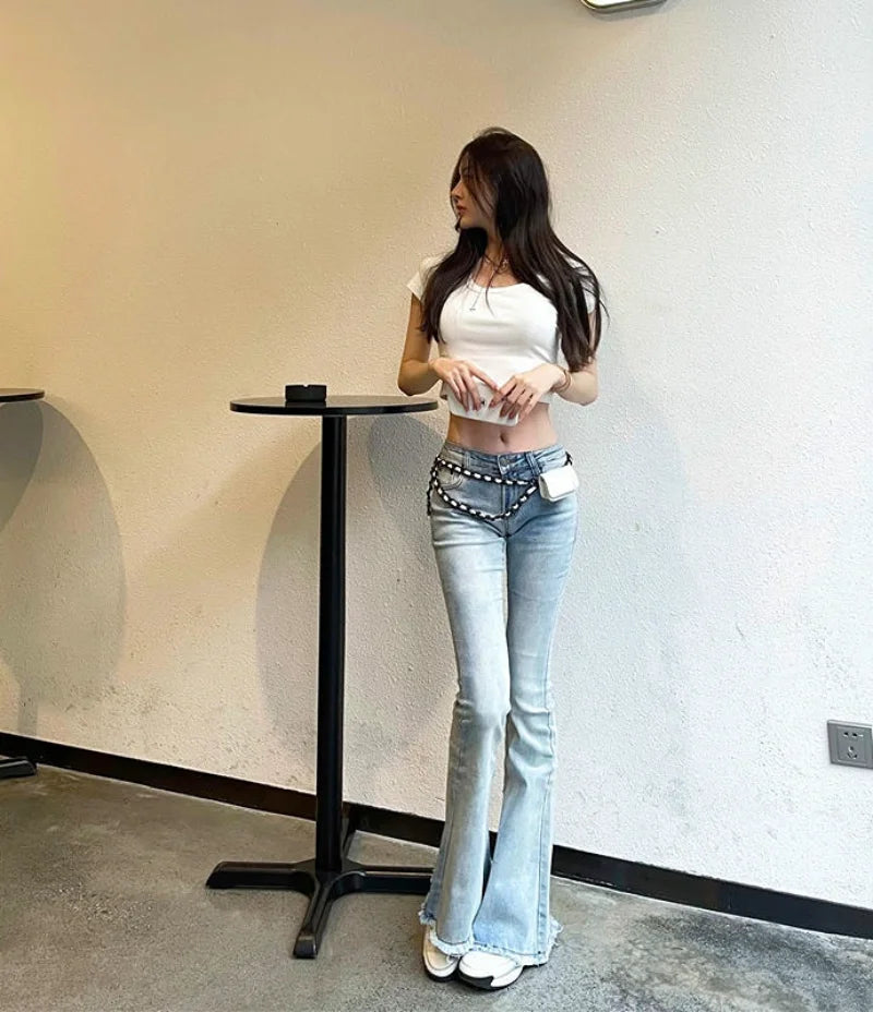 Flared Bell Bottom Jeans | Women’s Y2K Grunge Style