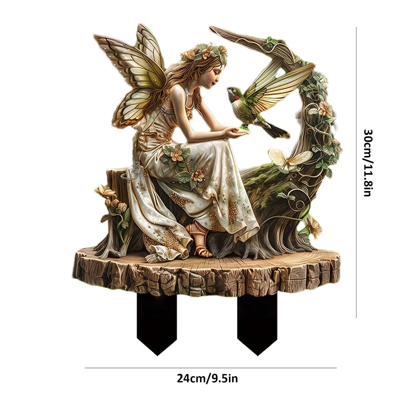 Fairy Garden Stakes Garden 2D Acrylic fairy Stakes Flower fairy outdoor ground plug Garden fairy ground plug for Yards Patio