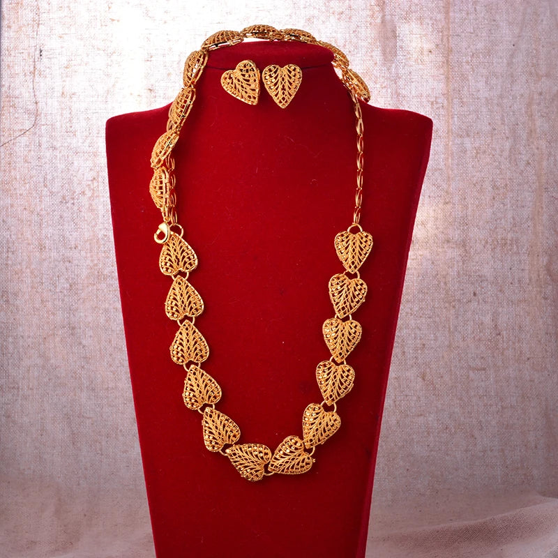Dubai Gold Plated Jewelry Set | Romantic Nigerian Wedding Gift