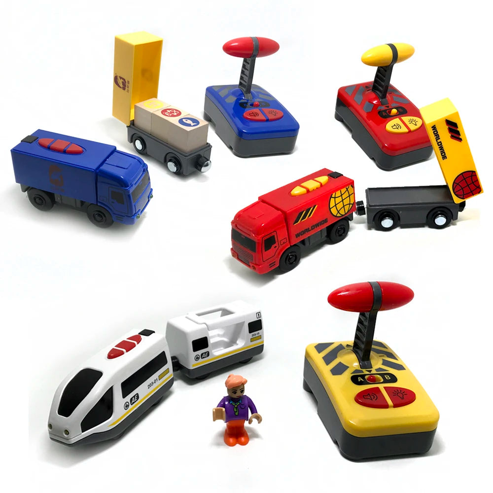 Remote Control Toy Cars & Electric Train Set | Kids Wooden Track Toys