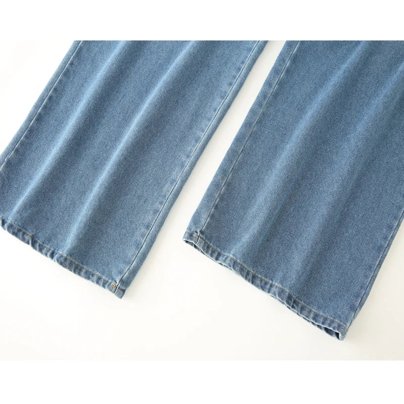 Women’s Blue Baggy Mom Jeans | High Waist Denim 2025
