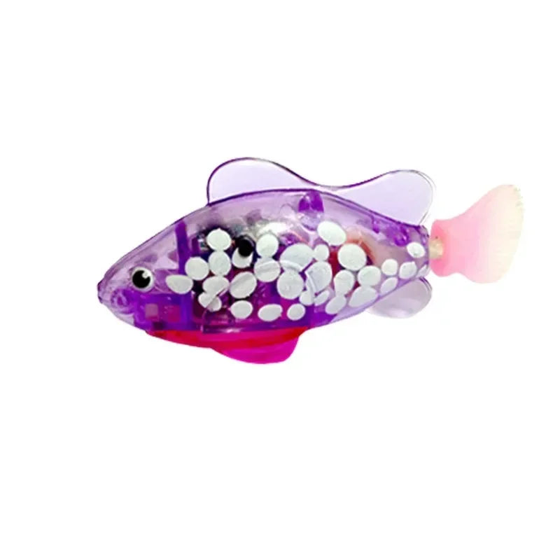 Toy fish with white beads inside on a white background