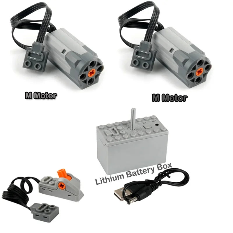 Servo Motor & Lithium Battery Box | Technical Building Blocks Parts