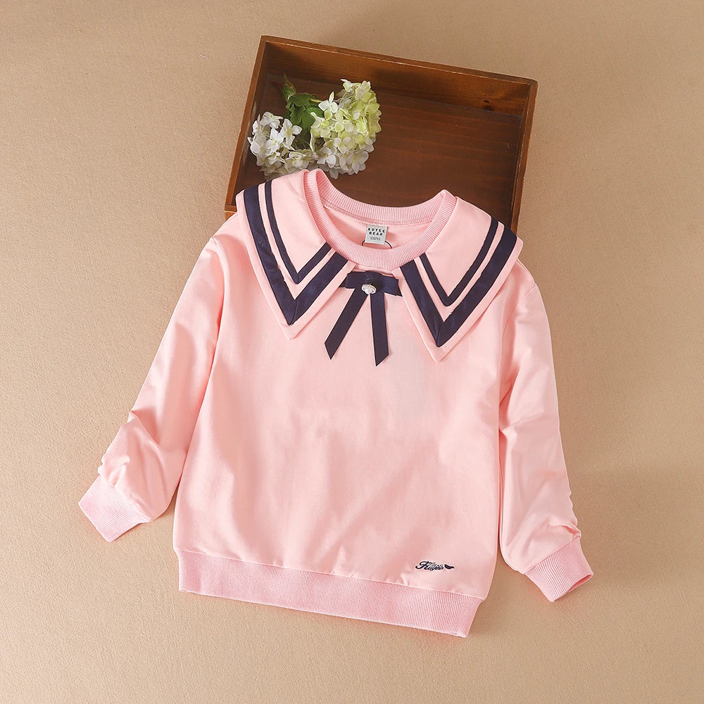 Girls’ Long Sleeve Tee Tops | Spring & Autumn School Hoodies & Sweatshirts