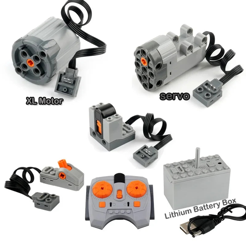 Servo Motor & Lithium Battery Box | Technical Building Blocks Parts