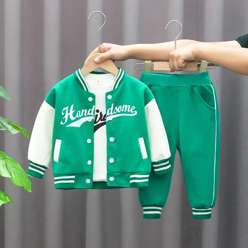 Kids Baseball Clothing Suit | Boys & Girls 3-Pcs Sports Tracksuit