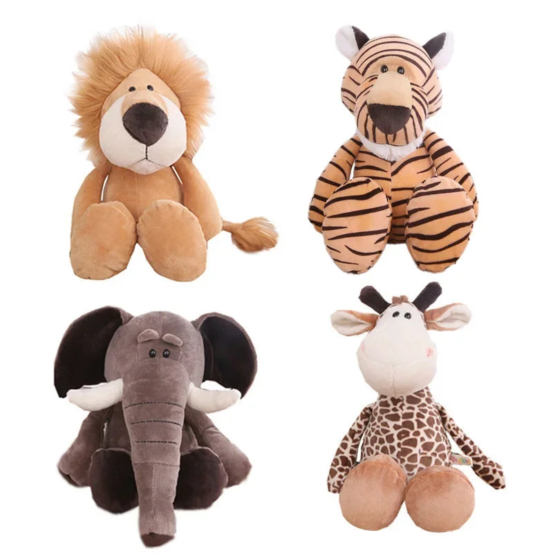 Stuffed Plush Animal Toys | Soft Jungle Lion, Tiger, Elephant & More