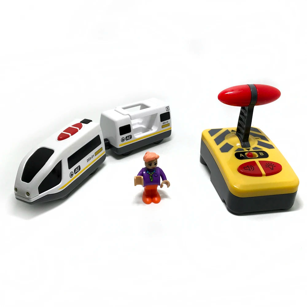 Remote Control Toy Cars & Electric Train Set | Kids Wooden Track Toys