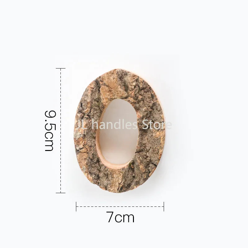 Wooden handle with measurements on a white background