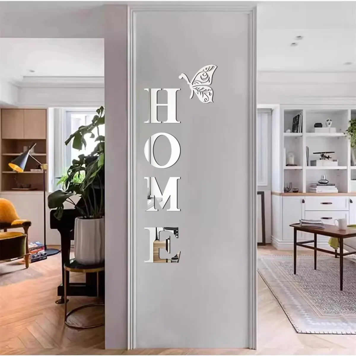 Home Logo 3D Mirror Wall Sticker – Stylish Entrance