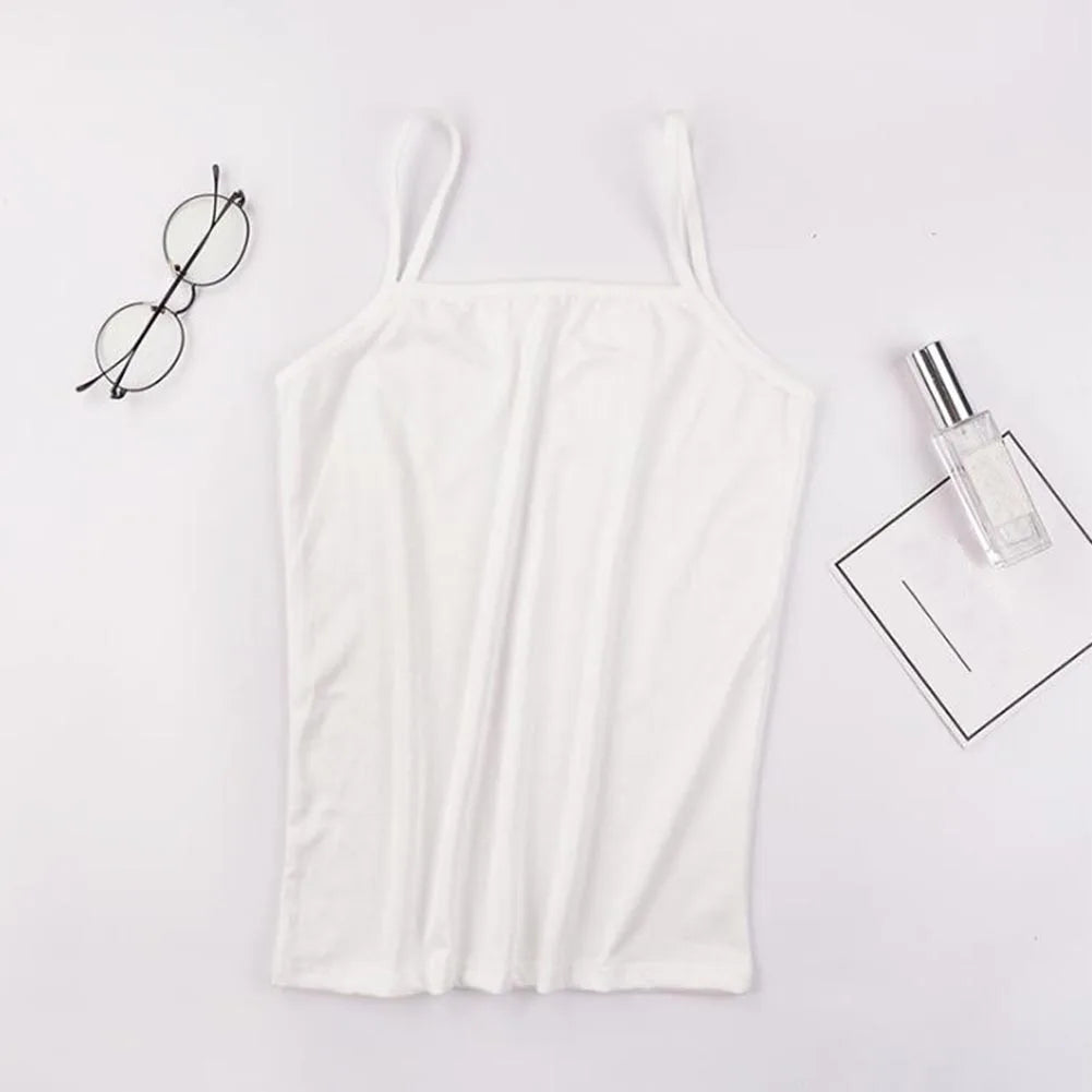 Women’s Cotton Spaghetti Strap Crop Top | Summer Casual