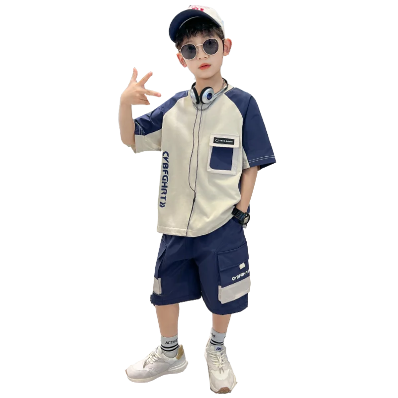 Boys’ Summer Tracksuit Sets | Short Sleeve T-Shirts & Shorts 2PCS