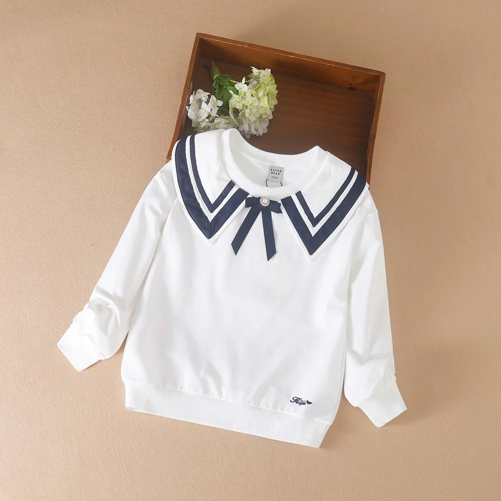 Girls’ Long Sleeve Tee Tops | Spring & Autumn School Hoodies & Sweatshirts
