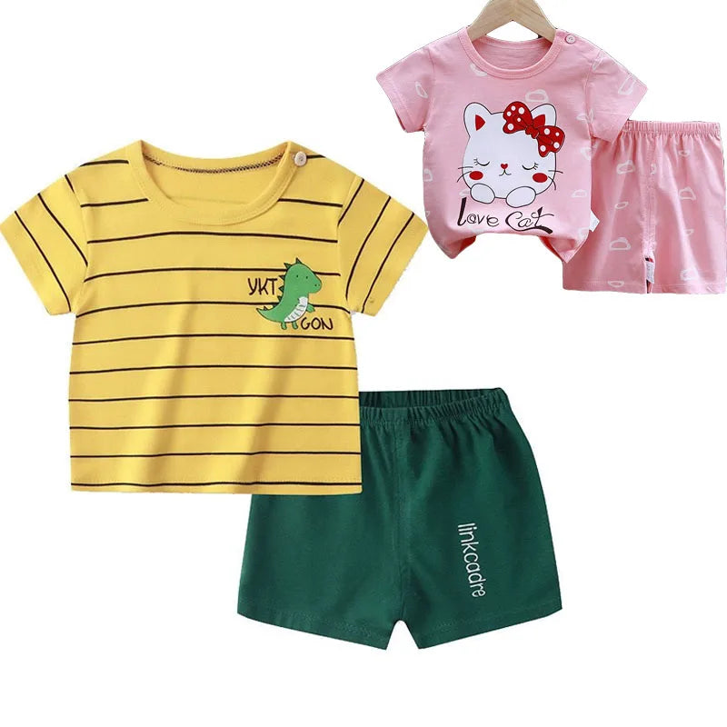 Kids Cartoon Summer Clothing Sets | Boys & Girls