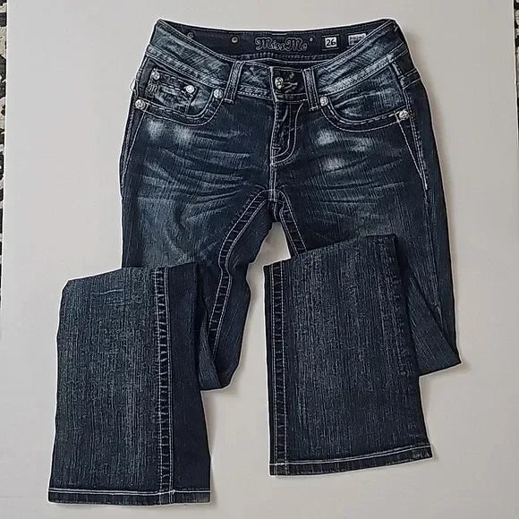 Gothic Diamond Embroidered Flared Jeans | Women’s Y2K