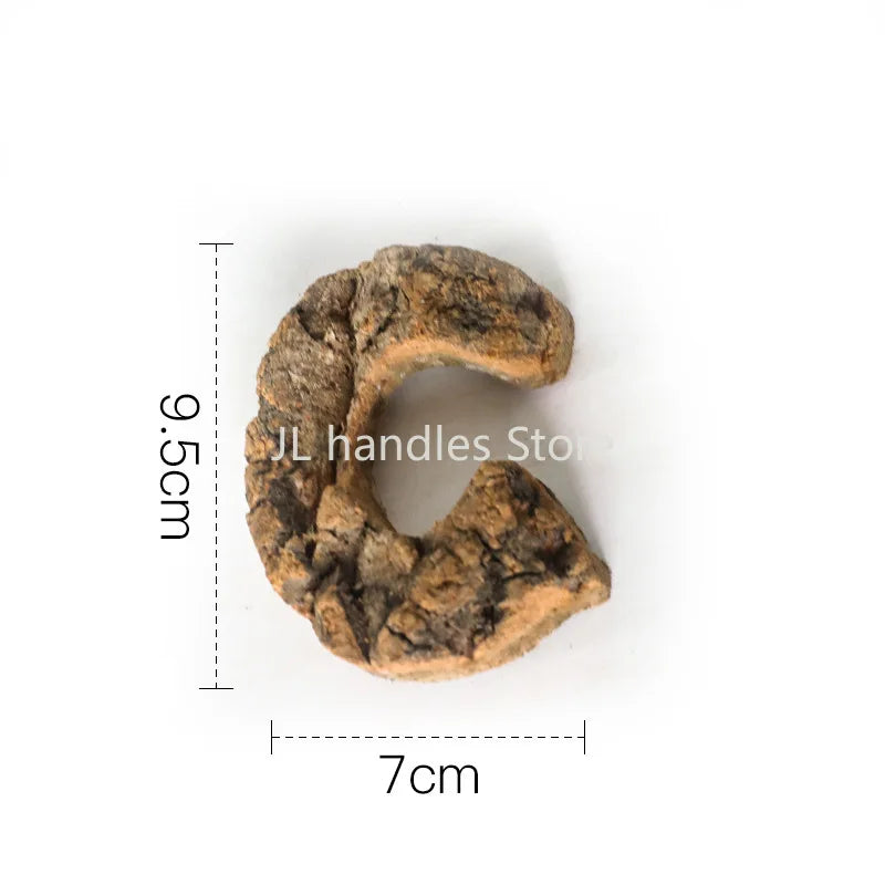 Wooden handle with measurements on a white background