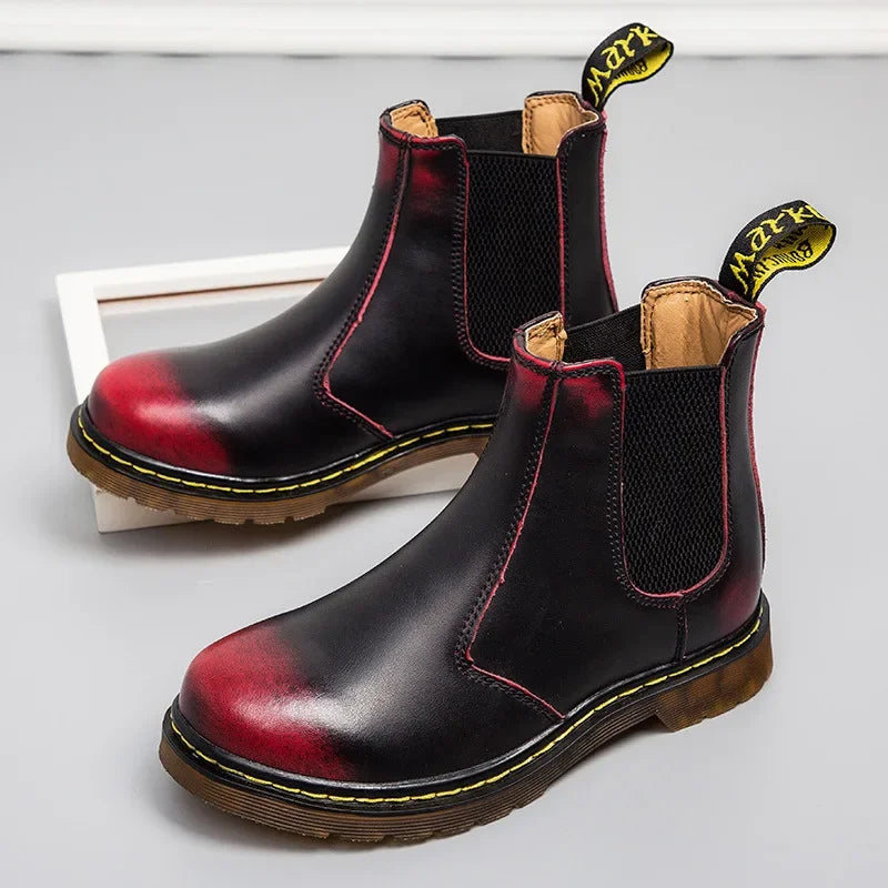 Unisex Leather Platform Chelsea Boots | Autumn Breathable Ankle Boots