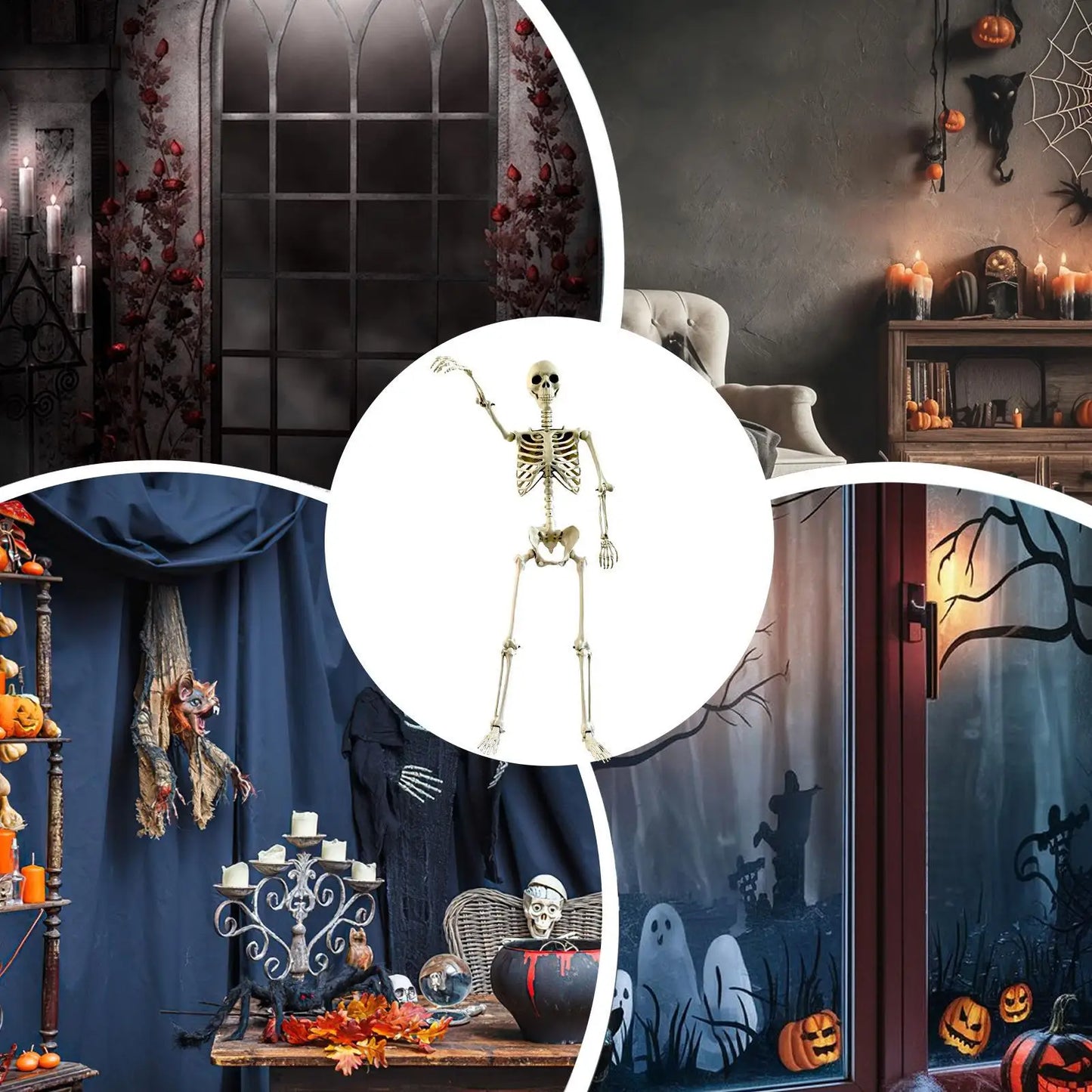 Realistic Posable Skeleton | Movable Joints & Weather-Resistant Outdoor
