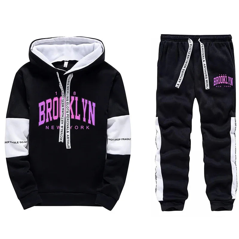 Men’s Fashion Print Hoodie & Sweatshirt Set | Casual Sportswear
