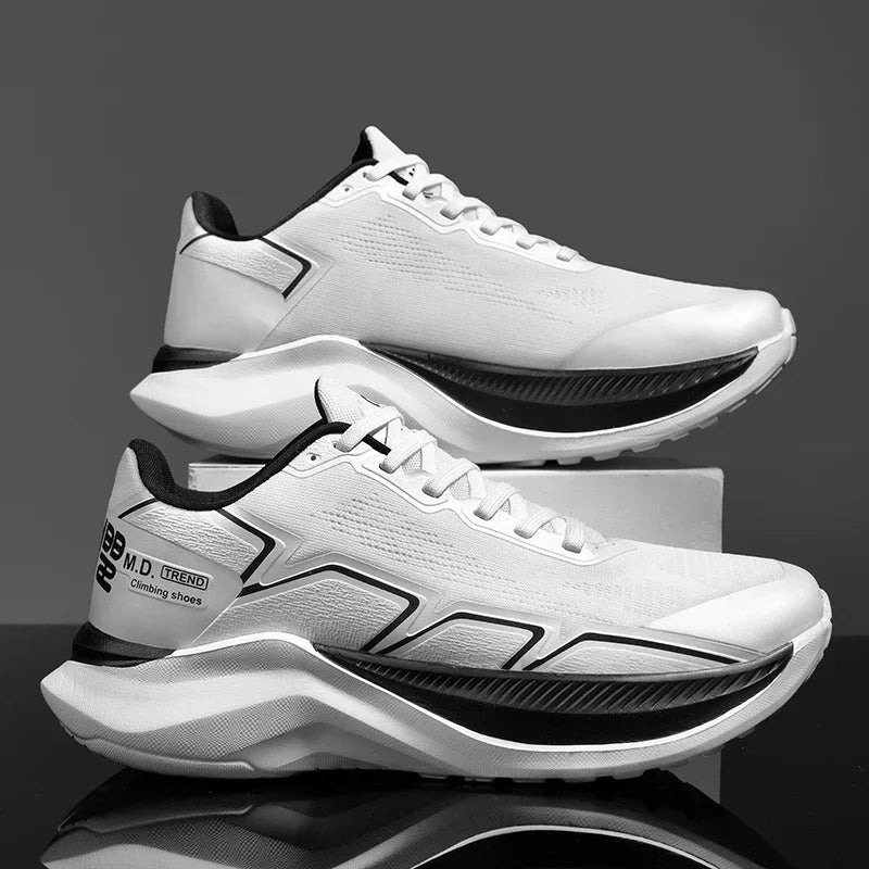 New Men’s White Running Shoes | Non-Slip Outdoor Sports Sneakers