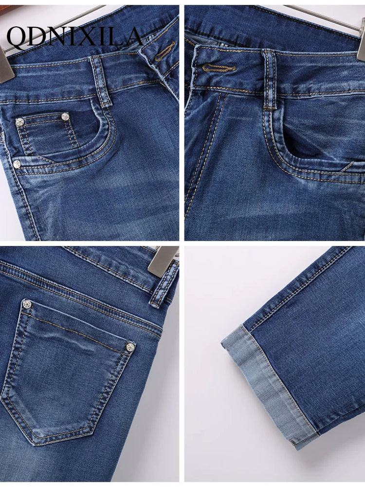 Black Cropped Skinny Jeans | Women’s High Waist Denim