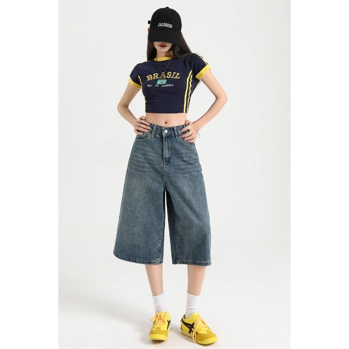 Women’s Y2K Baggy Jean Shorts | High & Low Rise