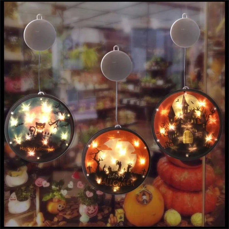 LED String Lights | Flashing Round Window Display Lamp