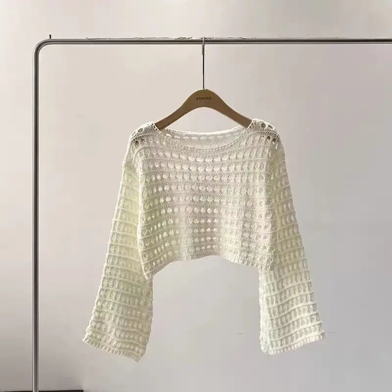 Crochet Knit Beach Top | Women’s Boho Summer Cover Up