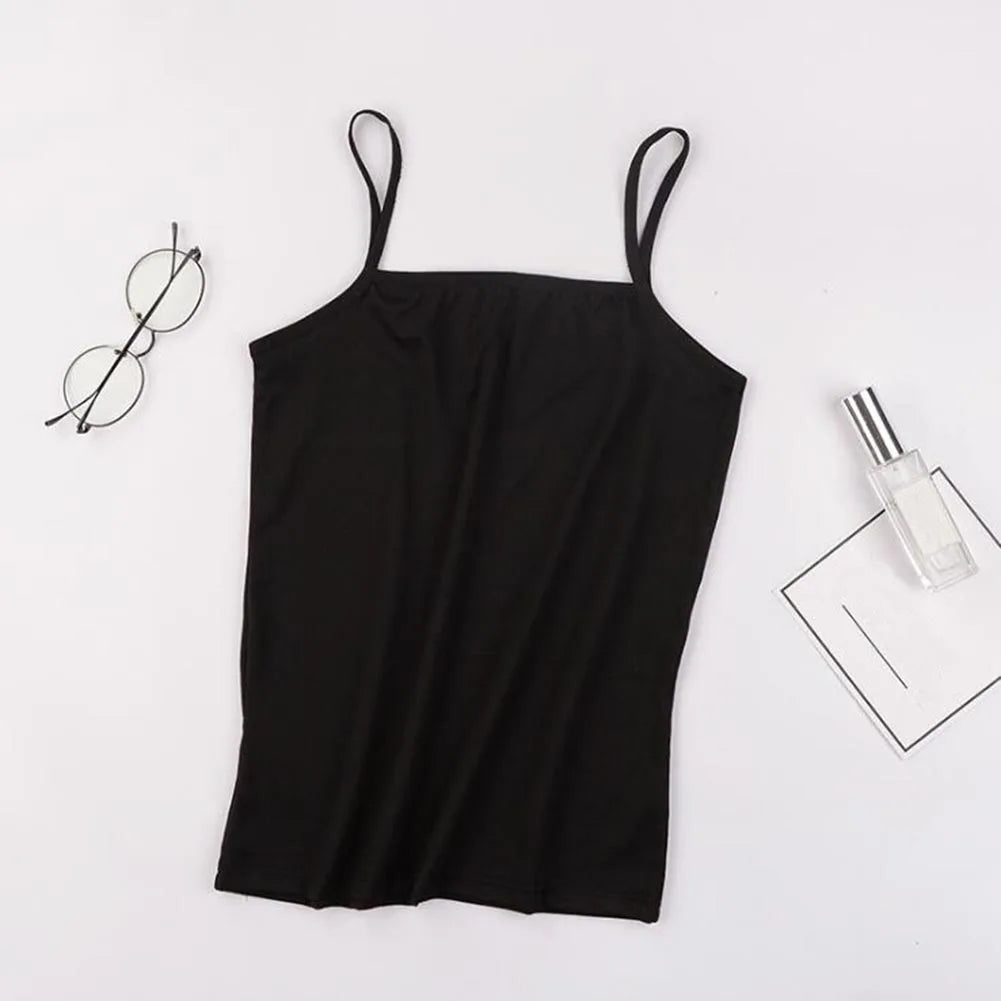 Women’s Cotton Spaghetti Strap Crop Top | Summer Casual