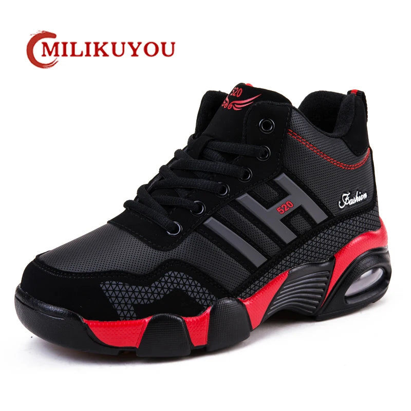 Men’s Winter PU Leather Boots | Waterproof Warm Trekking Sneakers