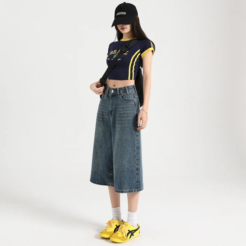 Women’s Y2K Baggy Jean Shorts | High & Low Rise