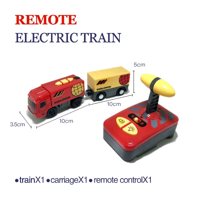 Remote Control Toy Cars & Electric Train Set | Kids Wooden Track Toys