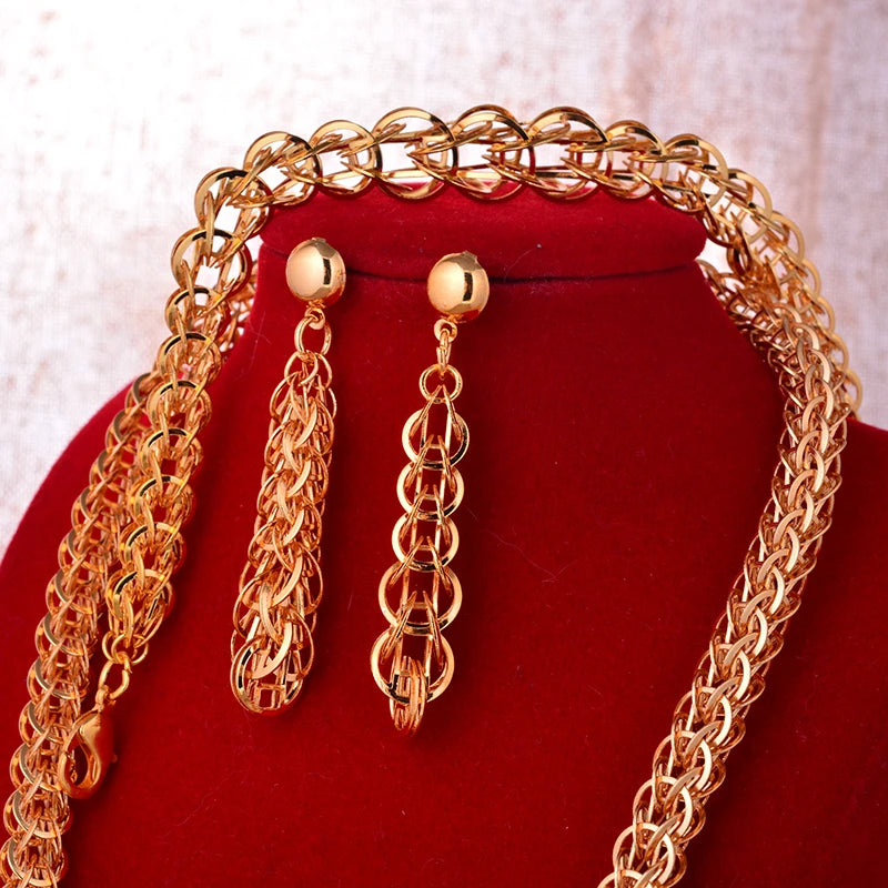 Dubai Gold Plated Jewelry Set | Romantic Nigerian Wedding Gift