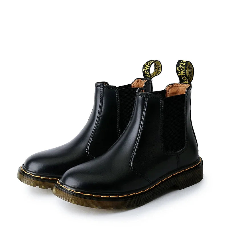 Unisex Leather Platform Chelsea Boots | Autumn Breathable Ankle Boots