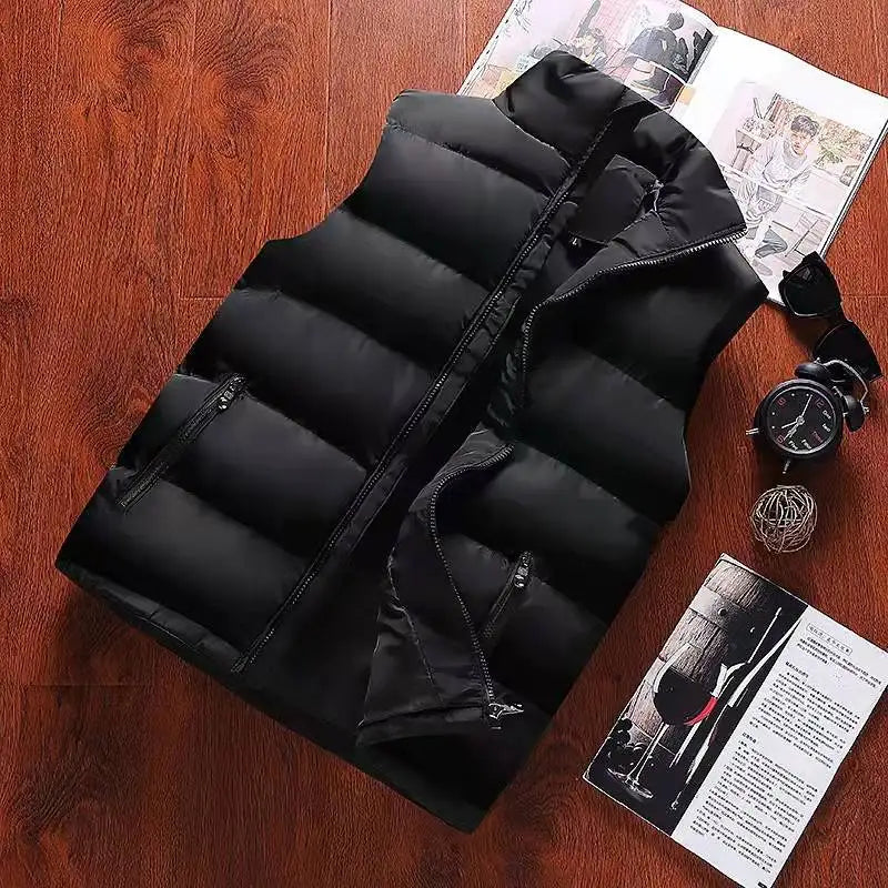 Men’s Warm Sleeveless Vest Jacket Winter Waterproof Waistcoat