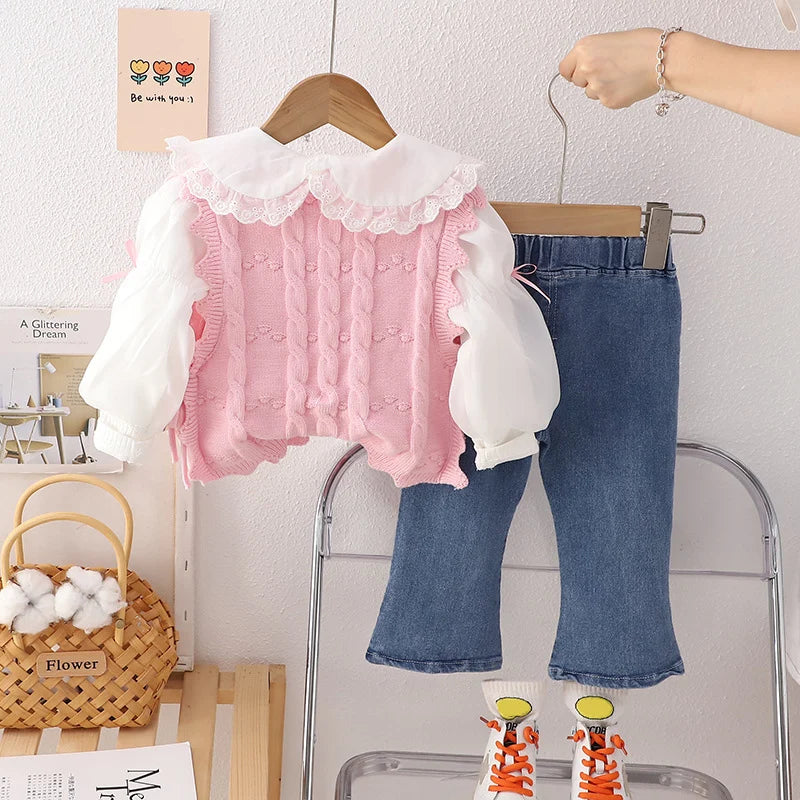 Girls’ Clothing Sets | Floral T-Shirt, Vest, Bow Jeans & Tracksuit