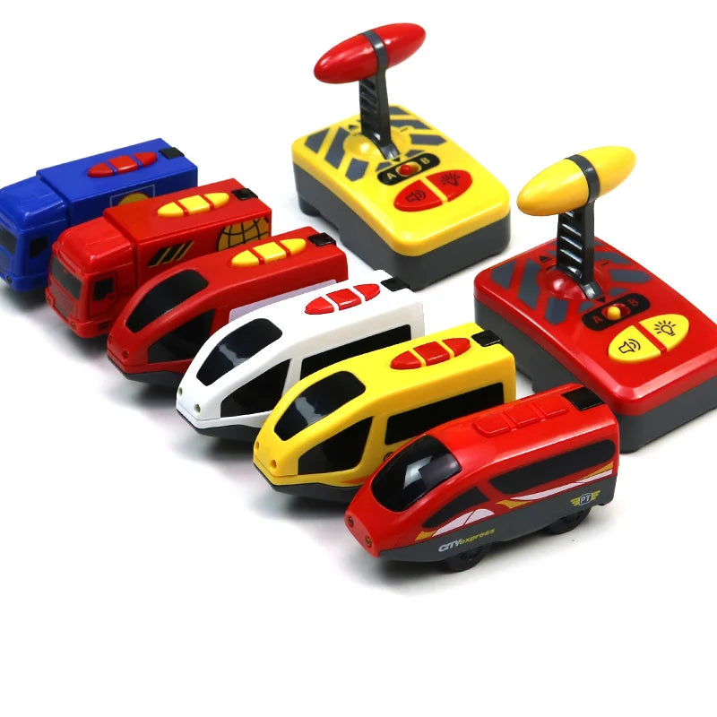 Remote Control Toy Cars & Electric Train Set | Kids Wooden Track Toys